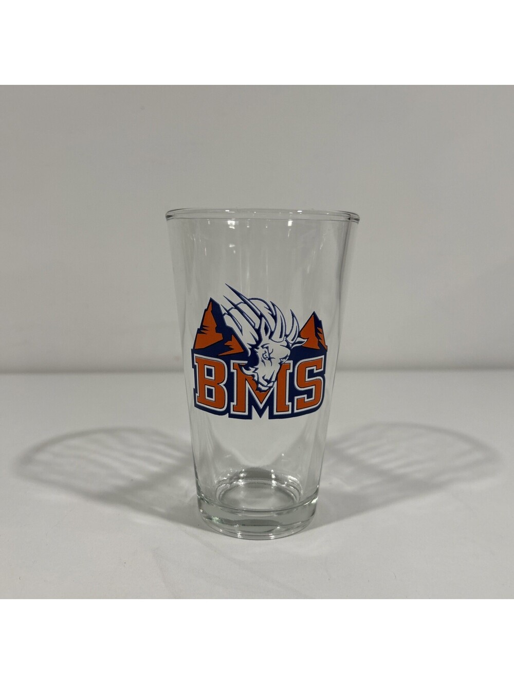 BLUE MOUNTAIN STATE Mountain Goats Pint Glass Blue Orange Logo 6”